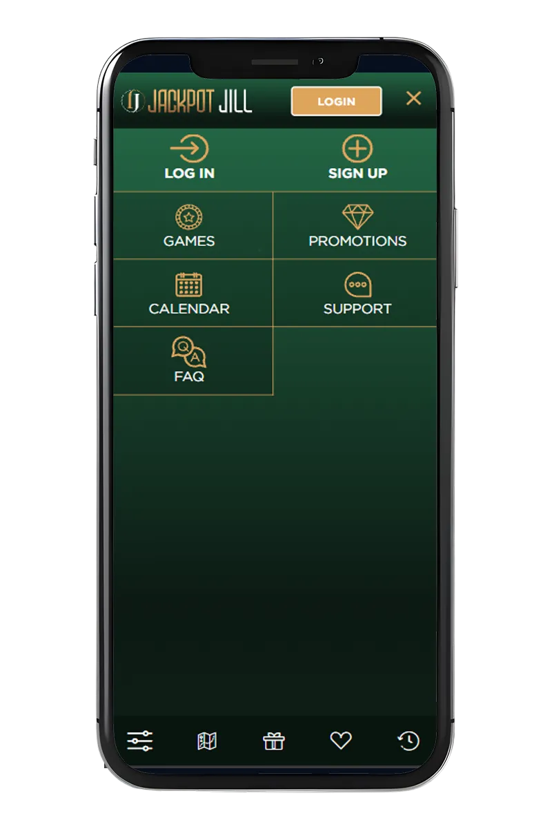 Mobile phone screenshot showing the main menu